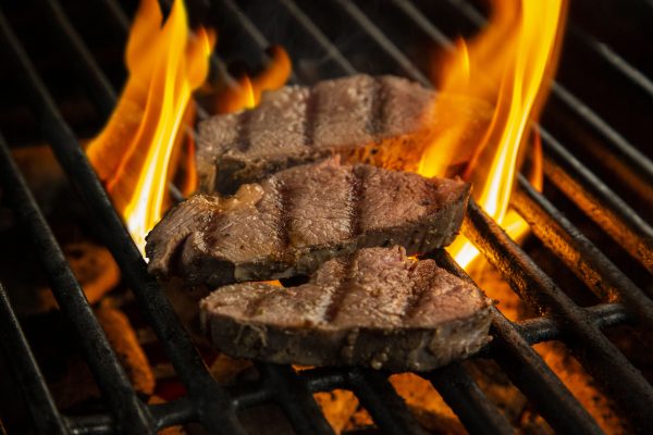 Tri tip getting seared after being cooked with Sous Vide