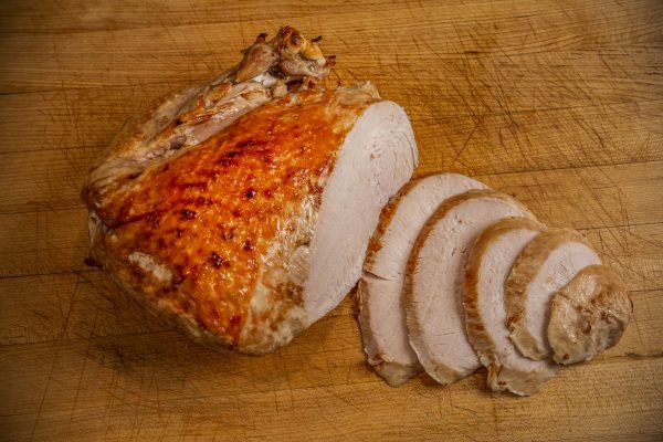 Sous vide turkey sliced